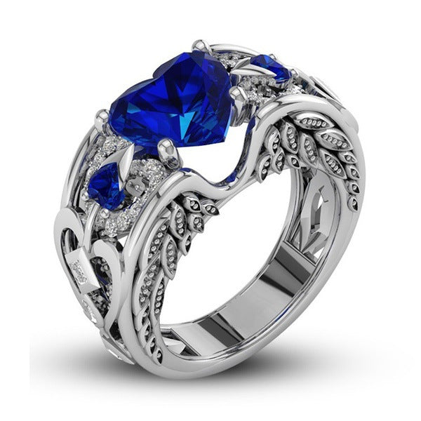 Princess Ring Heart-shaped Ruby Engagement Ring