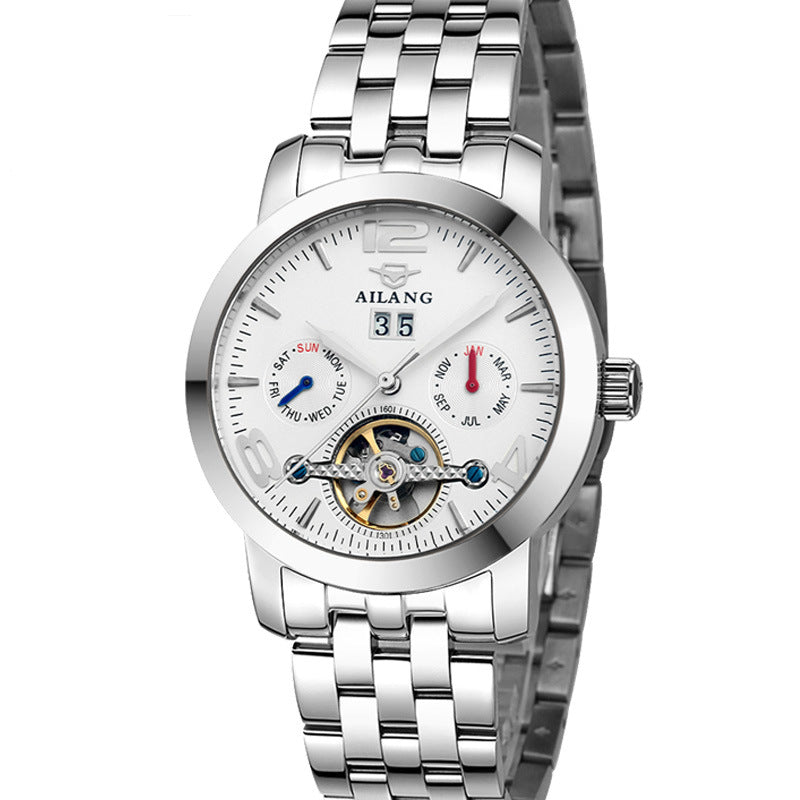 Renault AL stainless steel watch men automatic Tourbillon mechanical watch watch the men's fashion hollow