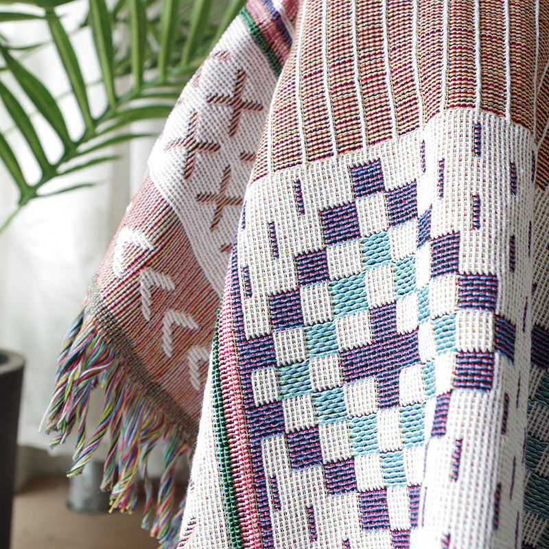 Geometric Pattern Sofa Blanket Dust Cover Towel