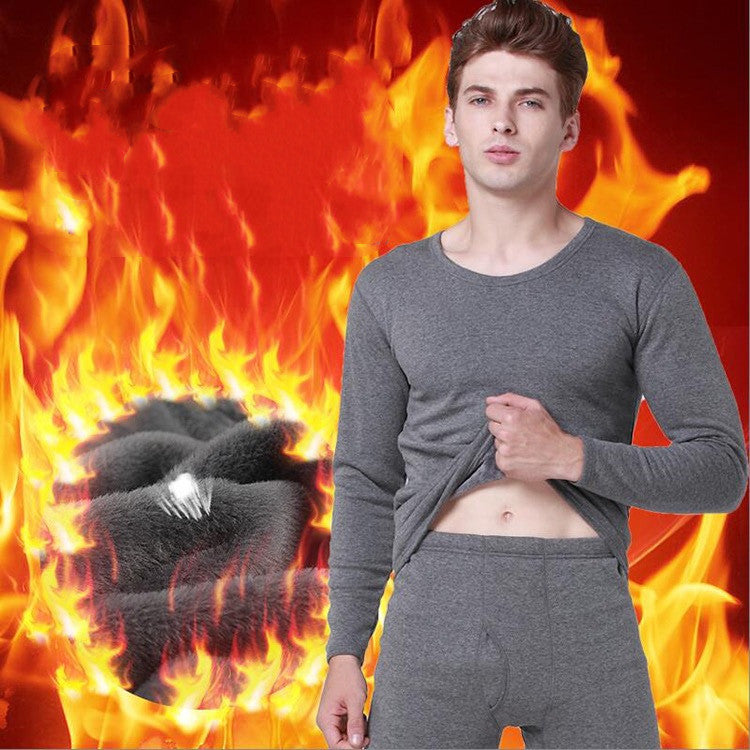 Men's thick and velvet thermal underwear suit