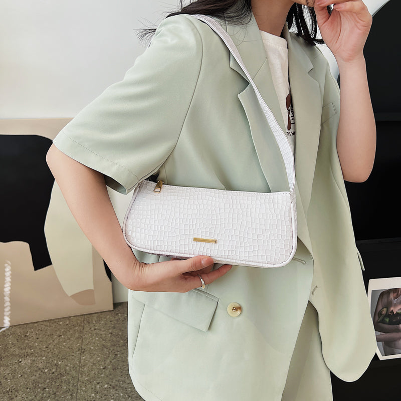 Crocodile Pattern Cute Small PU Leather Shoulder Side Bags For Women 2022 Hit Summer Simple Handbags And Purses Female Totes