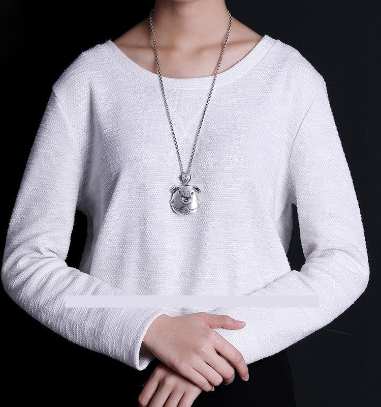 Ring All Match Long And Short Sweater Necklace