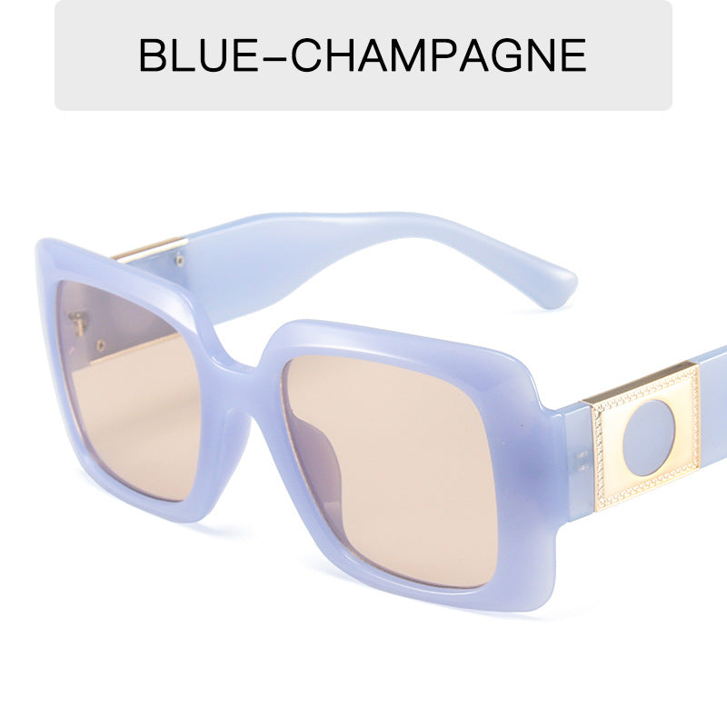 New European And American Square Jelly Sunglasses