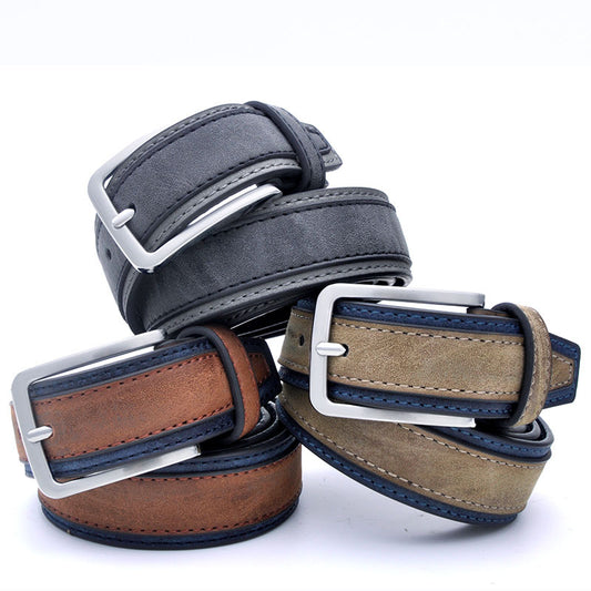 New Men's Pu Leather Pin Buckle Belt Casual