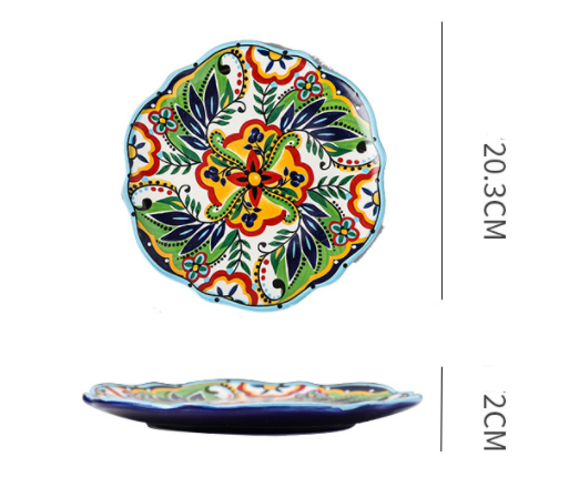 Underglaze Ceramic Tableware Bohemian Household Dishes