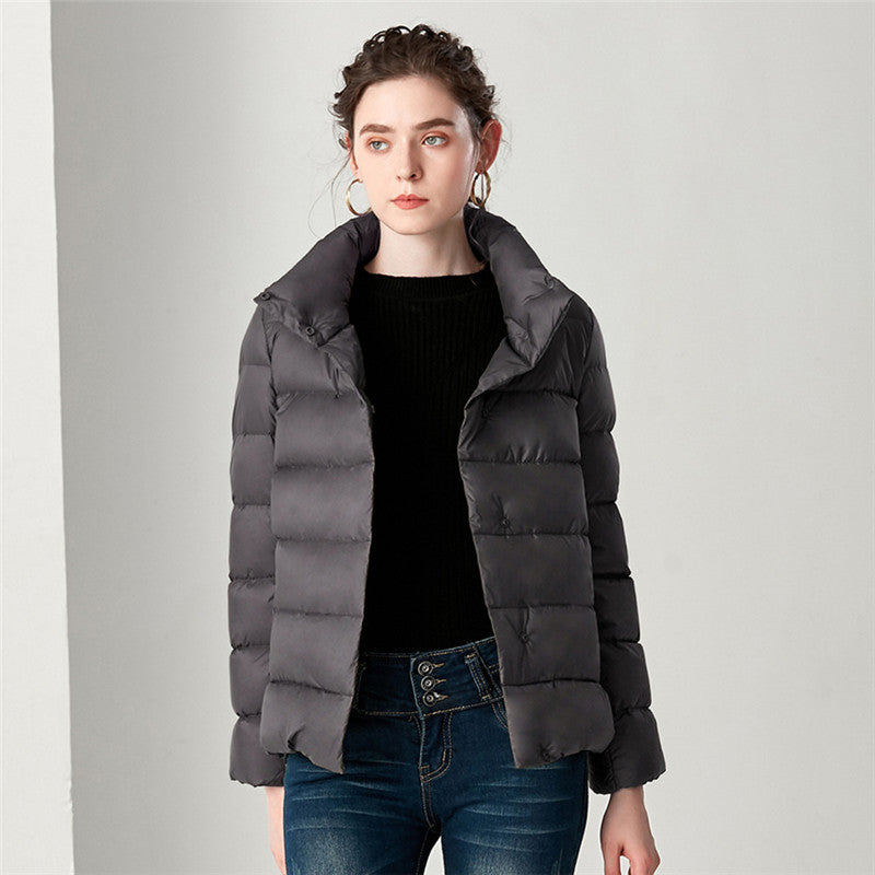 Women's short down jacket thin