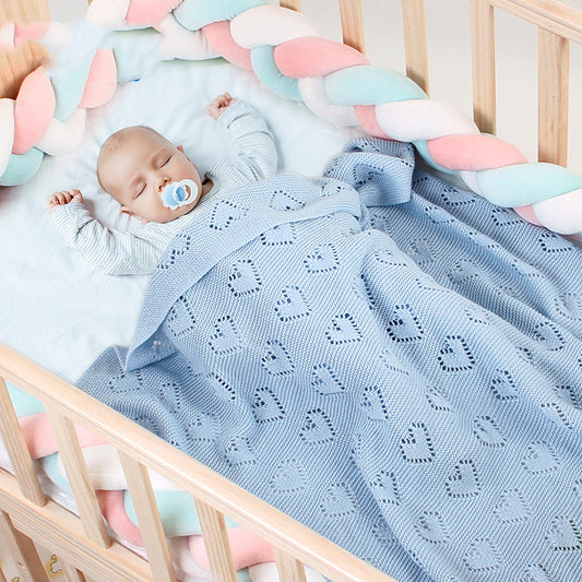 Baby Blanket Knitted Heart Hollow Windproof Blanket