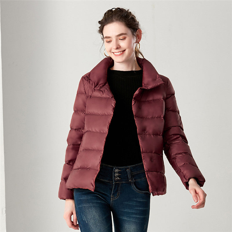 Women's short down jacket thin