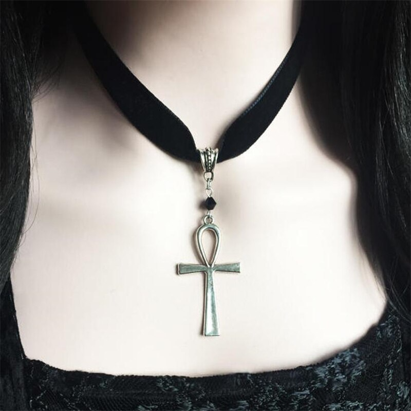 European And American Glossy Ancient Egyptian Cross Mens Necklace