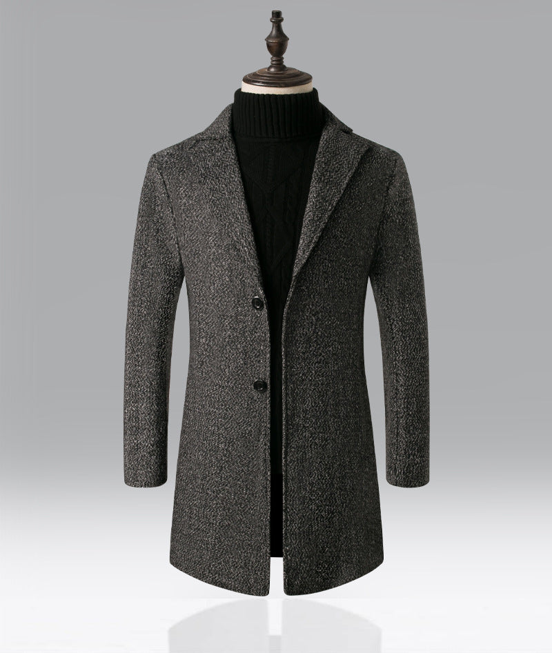 Men's Trench Coat Mid-length Woolen Coat