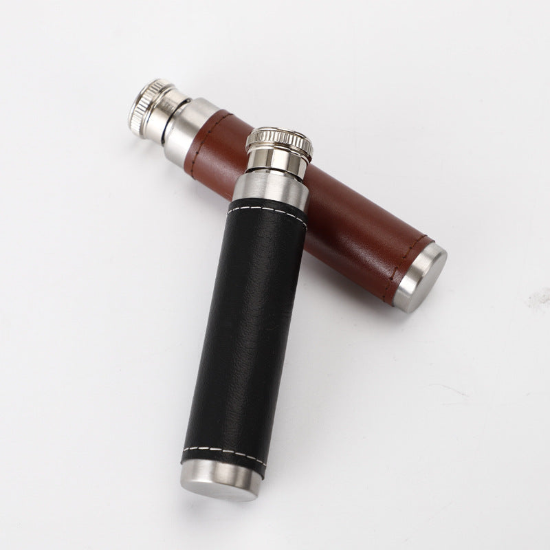 Portable Outdoor Portable Leather Stainless Steel Wine Bottle