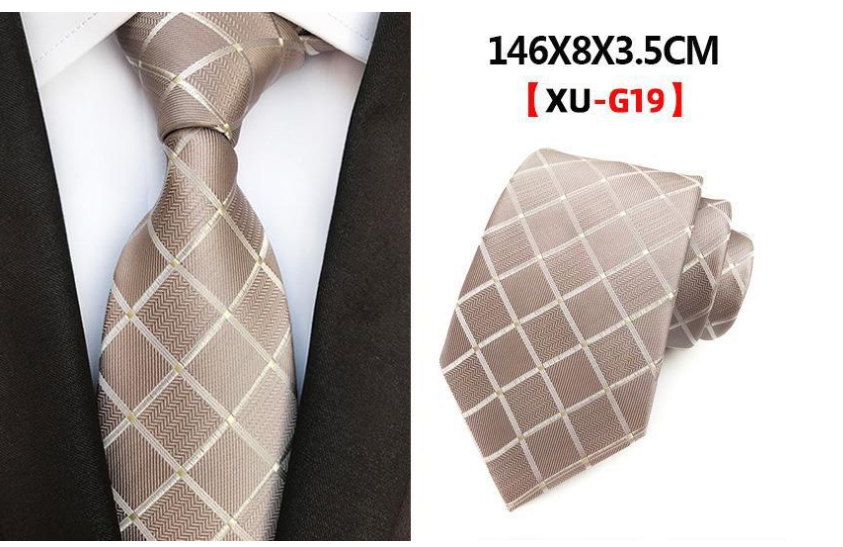 Polyester Jacquard 8cm Fashion Check Tie