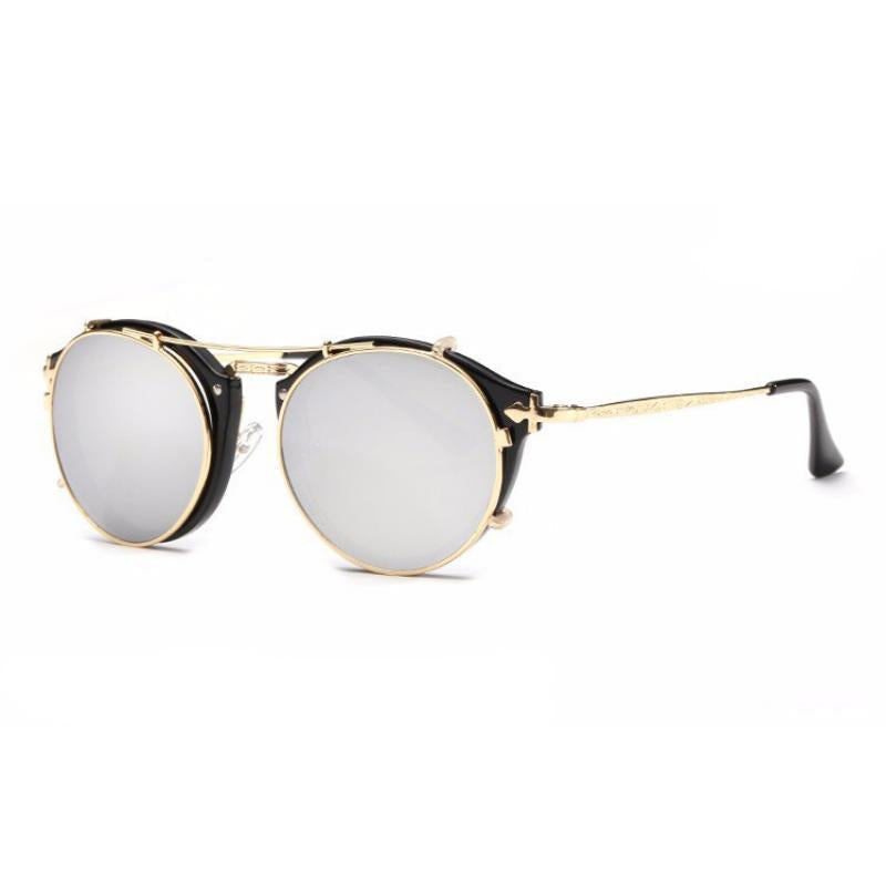 Fashionable and vintage dual purpose cover mirror flat mirror men's and women's sunglasses