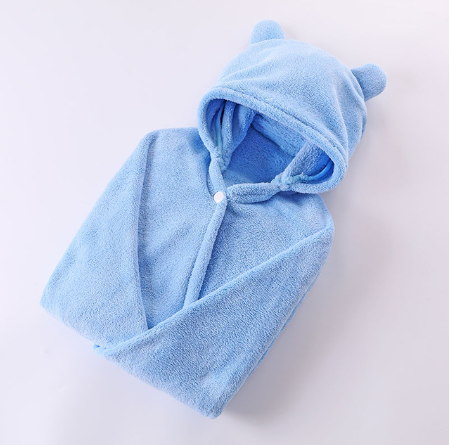 Cotton baby care hooded bath towel