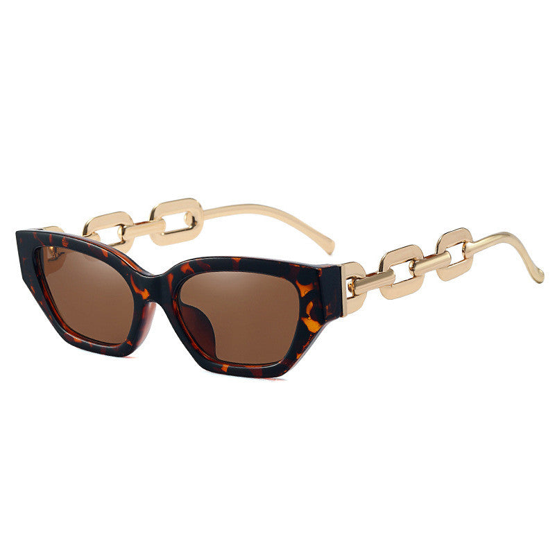 Small Frame Sunglasses, Personalized Chain Temples,Sunshade Sunglasses