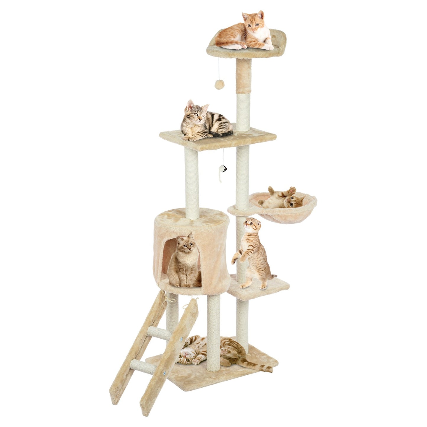 Cat Tower Kittens Pet Play House Cat Activity Tree Condo Scratching Sisal Post