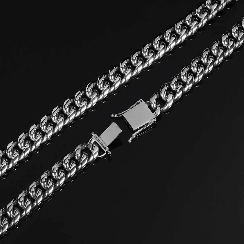 Stainless Steel Buckle Cuban Chain Necklace