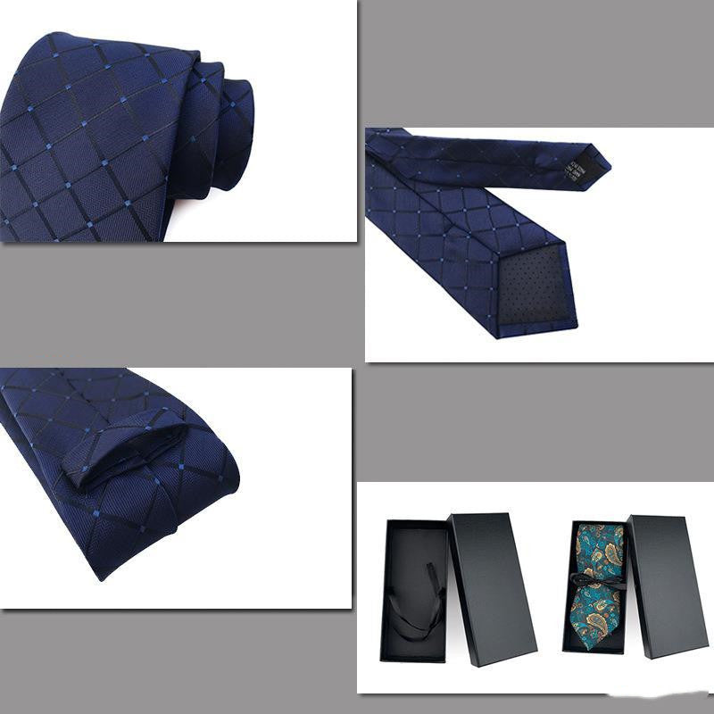 Polyester Jacquard 8cm Fashion Check Tie