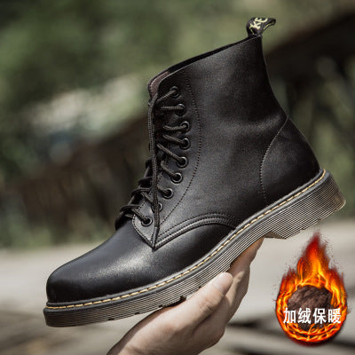 New winter men's boots and leather and velvet Martin BOOTS Mens Boots brand men's custom tooling