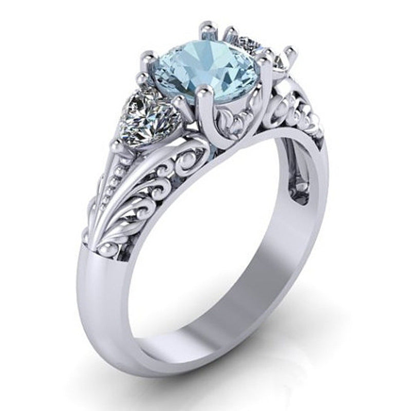 Diamond ring wish hot selling jewelry new European and American sapphire engagement ring creative couple ring