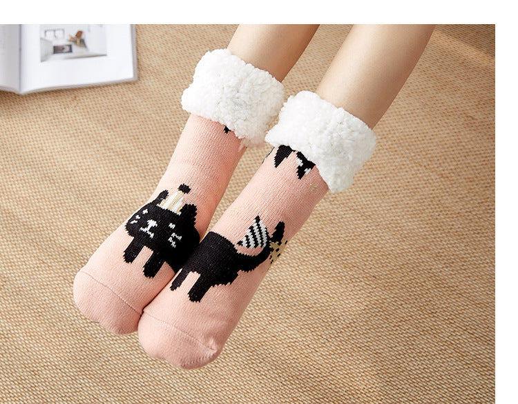 Casual Plus Velvet Mid-tube Ladies Snow Slippers Socks