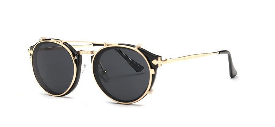 Fashionable and vintage dual purpose cover mirror flat mirror men's and women's sunglasses