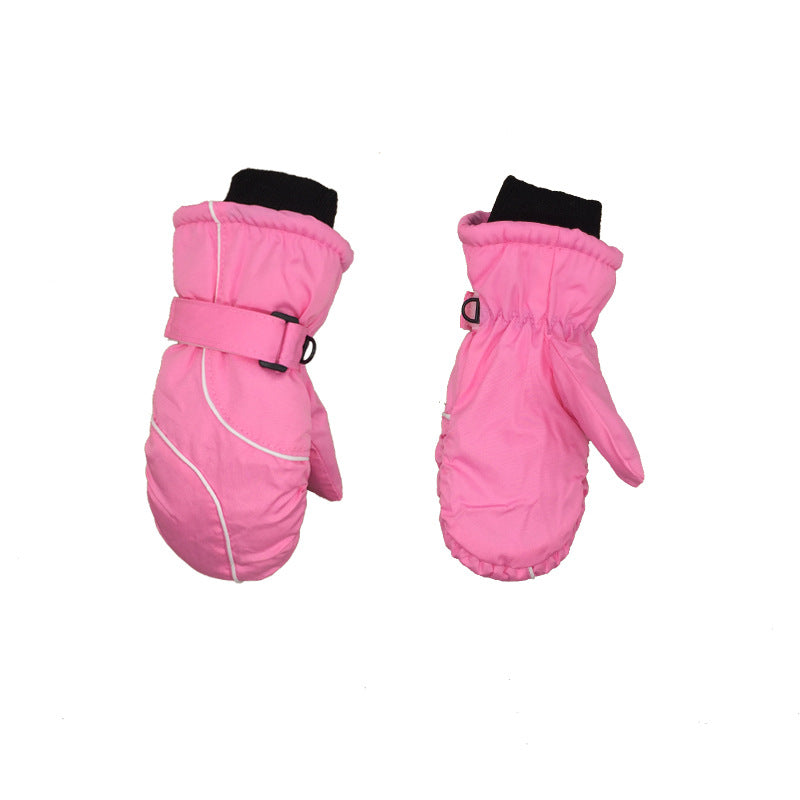 Children's Thickened Warm Stitching Ski Gloves