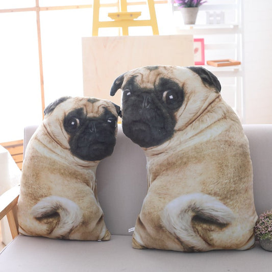 3D Simulation Belldog Plush Toy Pillow Real Life Doll Funny Pug Dog Doll Nap Pillow Lying Prone Soft Sofa Pillow