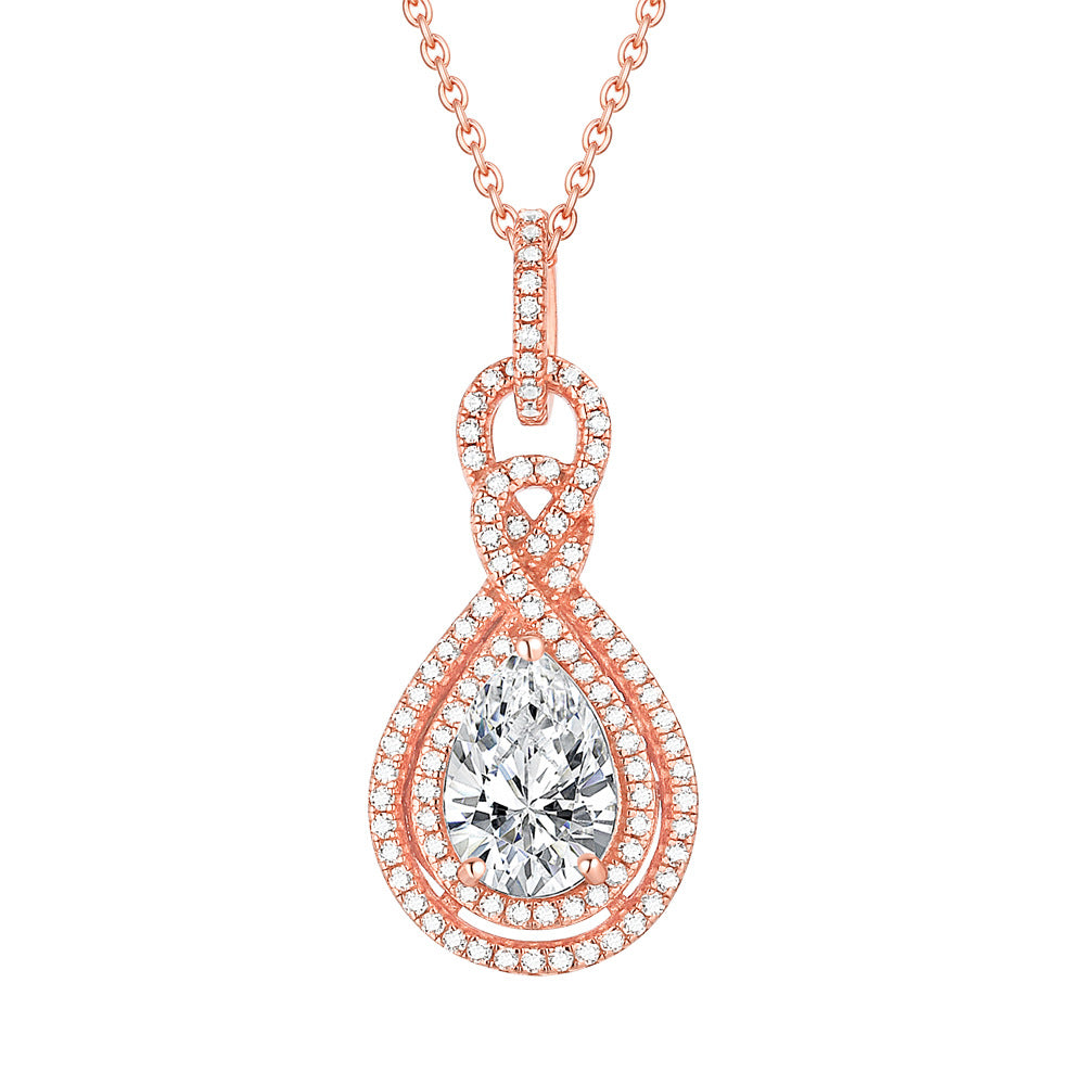 Necklace Female Zircon Rose Gold Pendant European And American Fashion