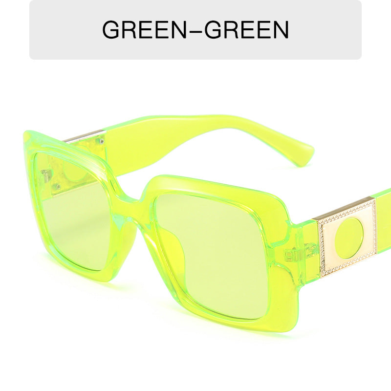 New European And American Square Jelly Sunglasses