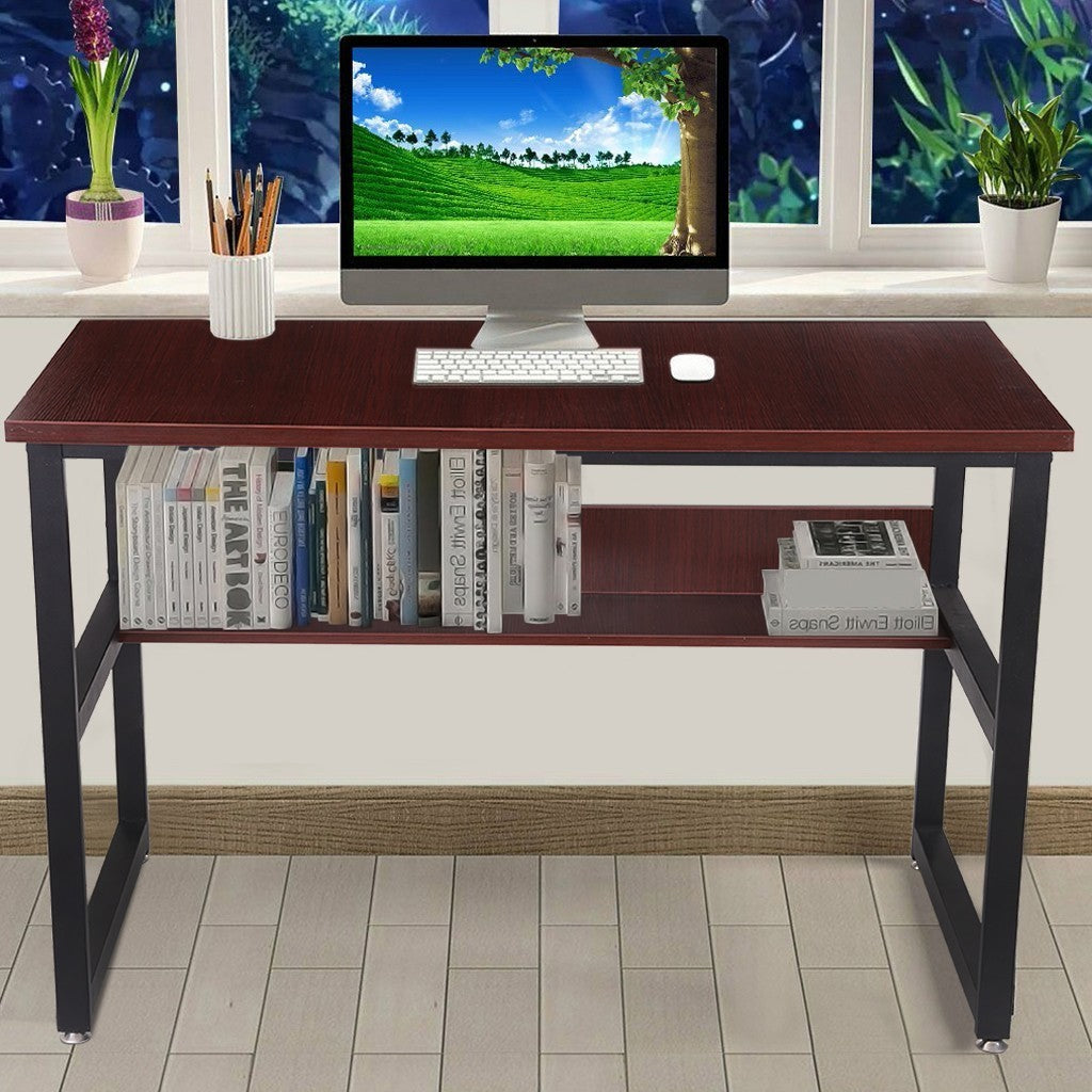 Home Computer Desk With Bookshelf Office Desk Workstation PC Laptop Study Table