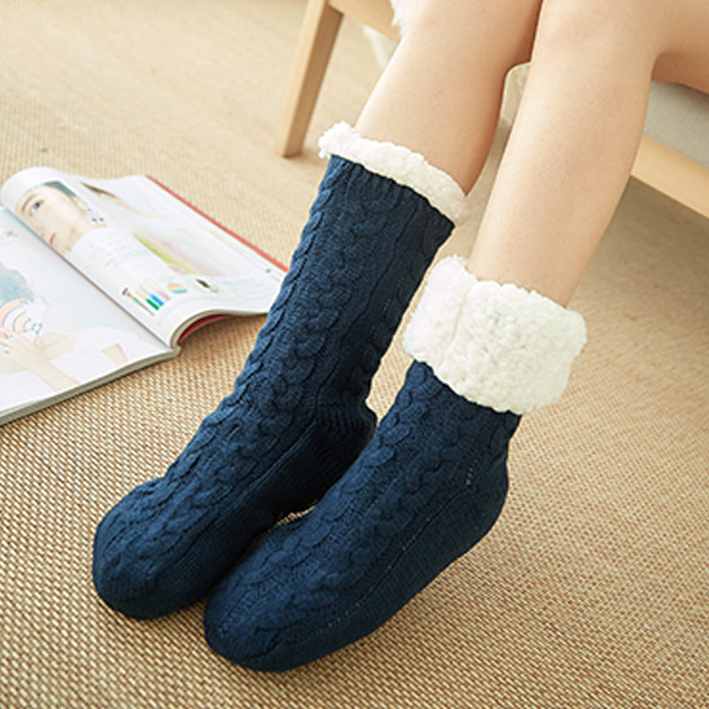 Casual Plus Velvet Mid-tube Ladies Snow Slippers Socks