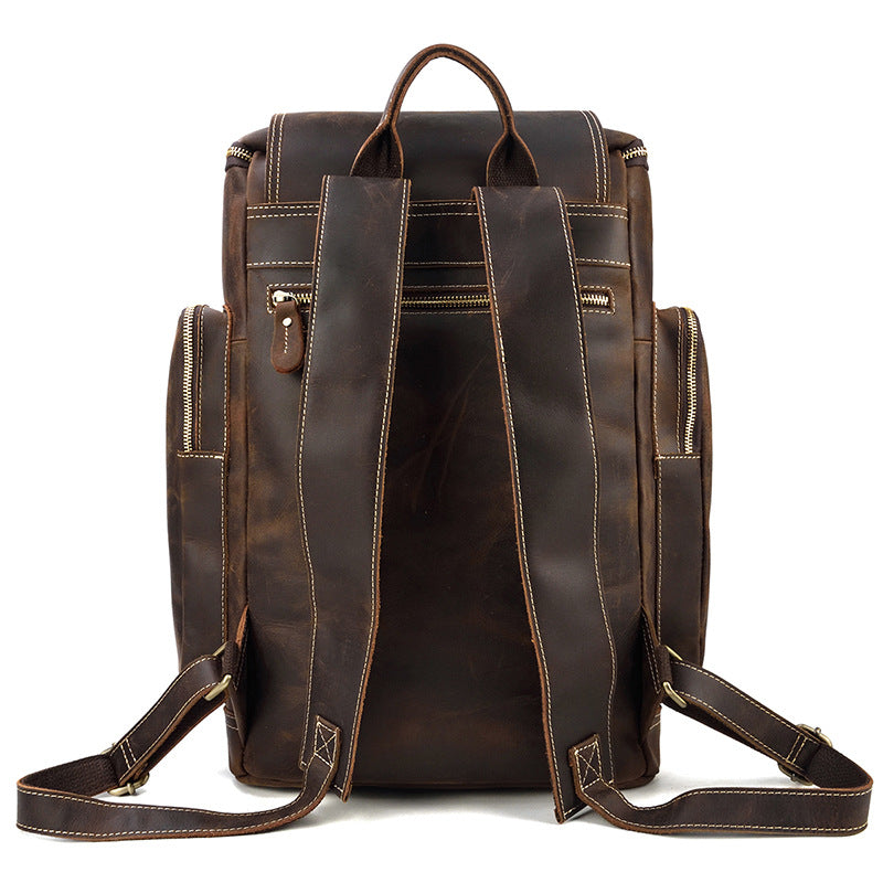 Men's Leather Backpack Men's Crazy Horse Leather Backpack