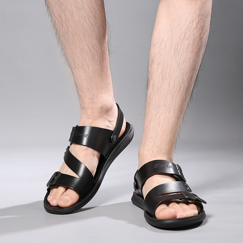 Men's leather sandals and slippers