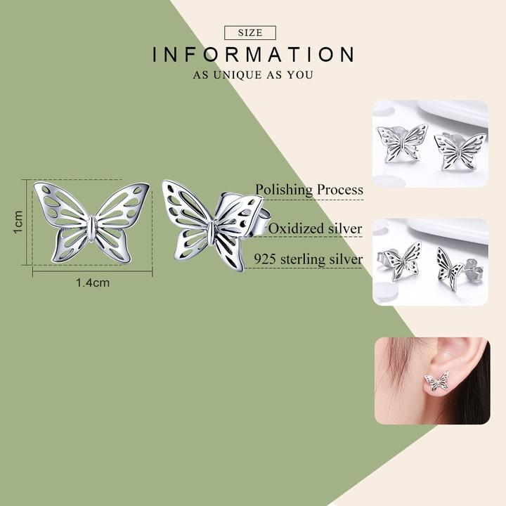 Europe and the United States 925 sterling silver female earrings hypoallergenic butterfly dream simple personality fashion earrings