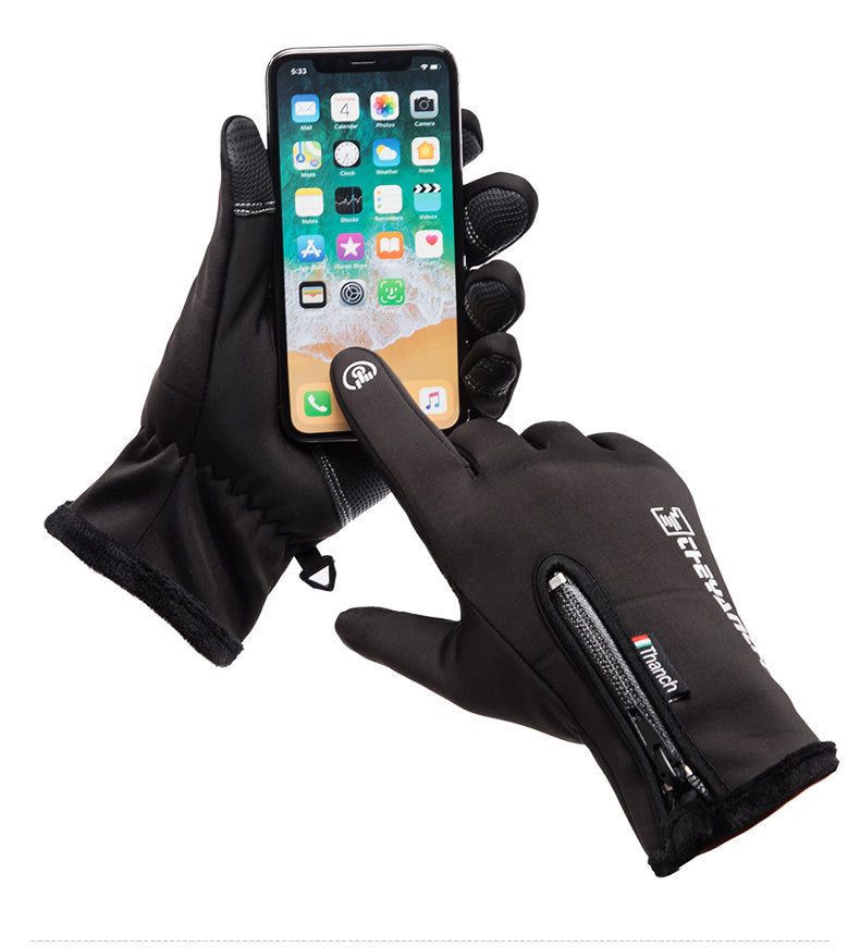 Warm sports plus velvet mountaineering ski gloves