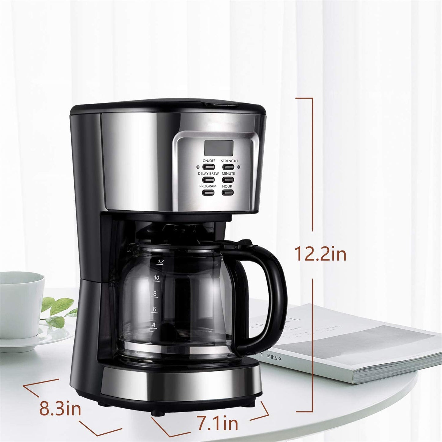 Drip Coffee Machine Drip Coffee Maker Compact Coffee Pot Brewer With Keep Warm And Auto-Shut Off Function
