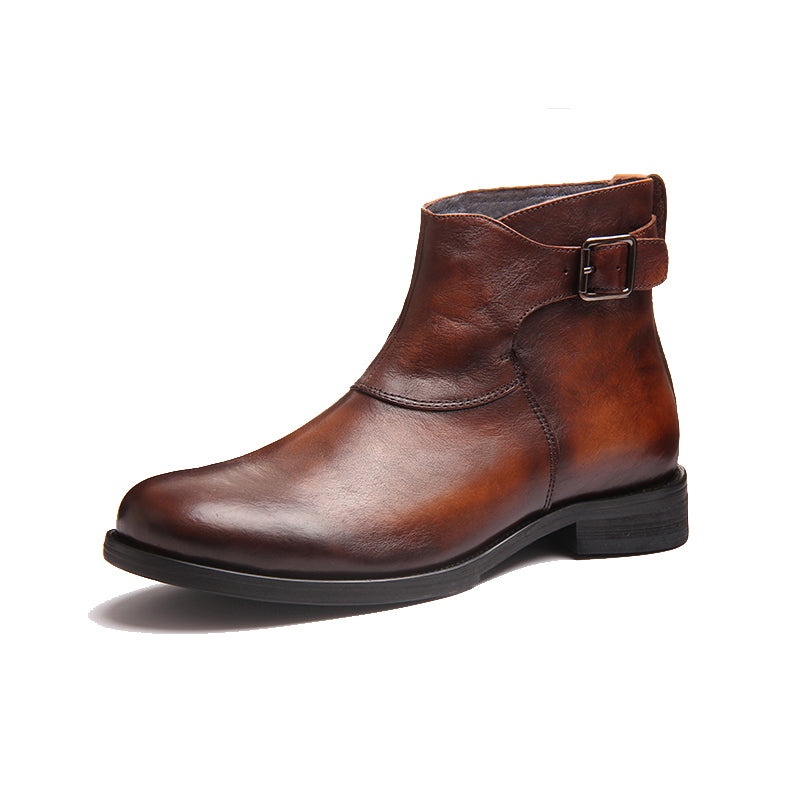 Men's Genuine Leather Boots Mid-cut Martin Boots