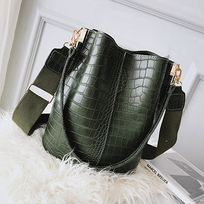 Vintage Women Crossbody Bags For 2022 New Shoulder Bag Fashion Handbags And Purses Leather Stone Pattern Zipper Bucket Bags