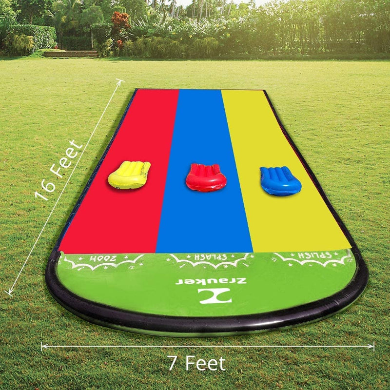 PVC Children's Three-person Water Slide Parent-child Outdoor Lawn Toys
