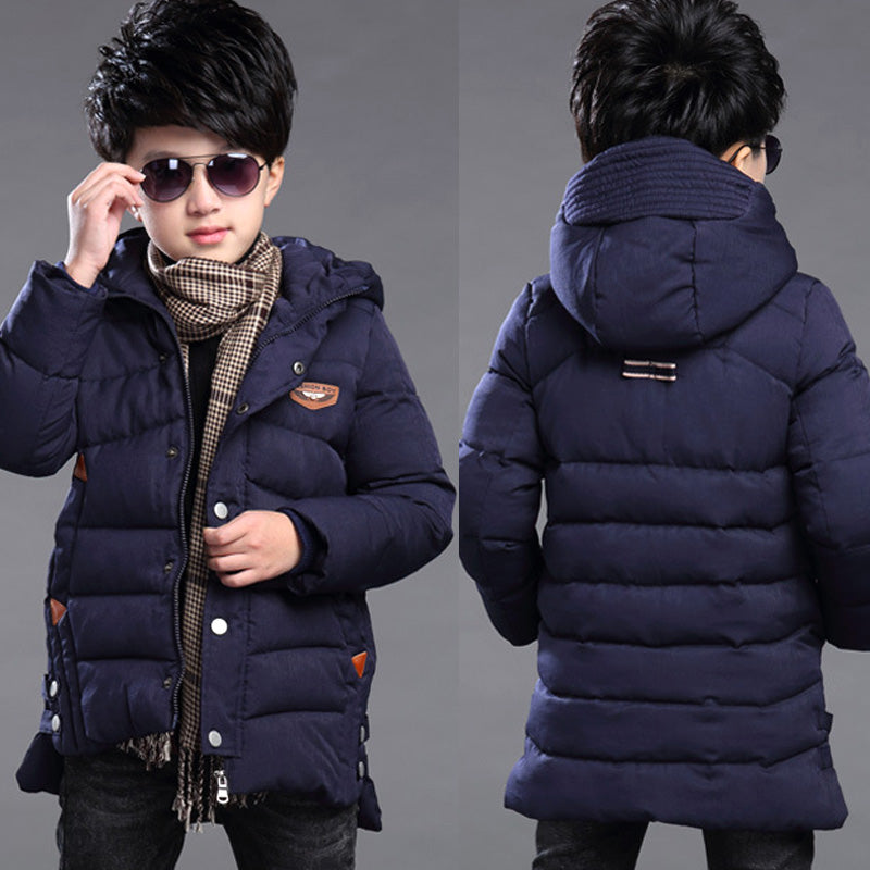 Boy's hooded padded padded jacket