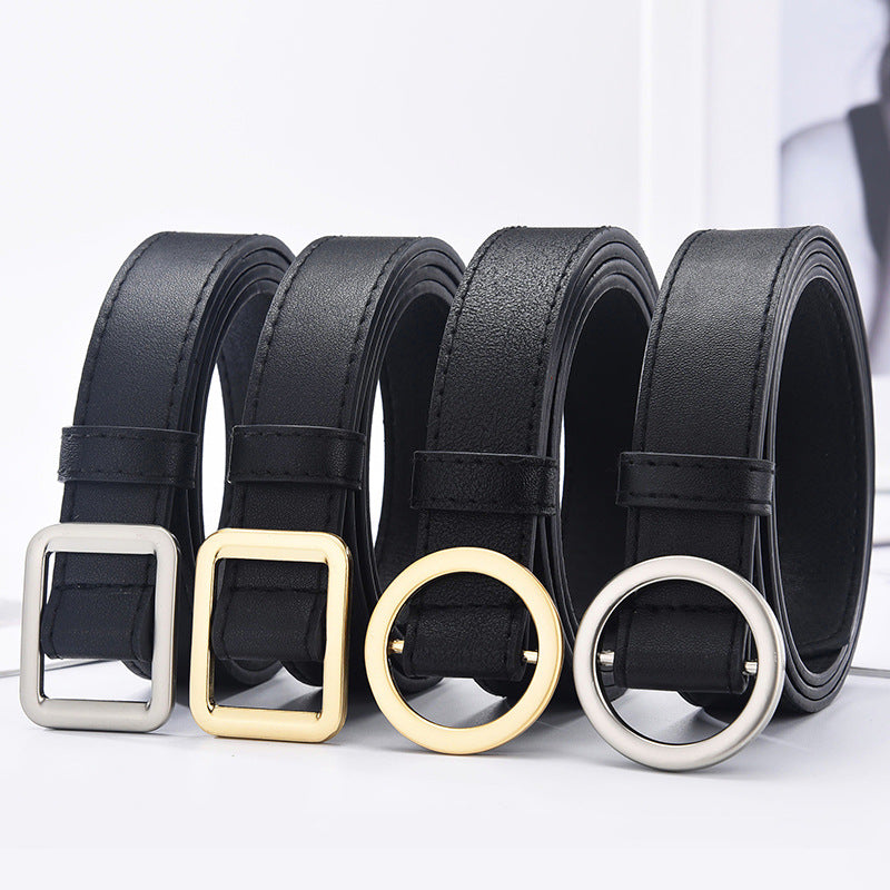 Fashion decoration all-match free perforated thin belt