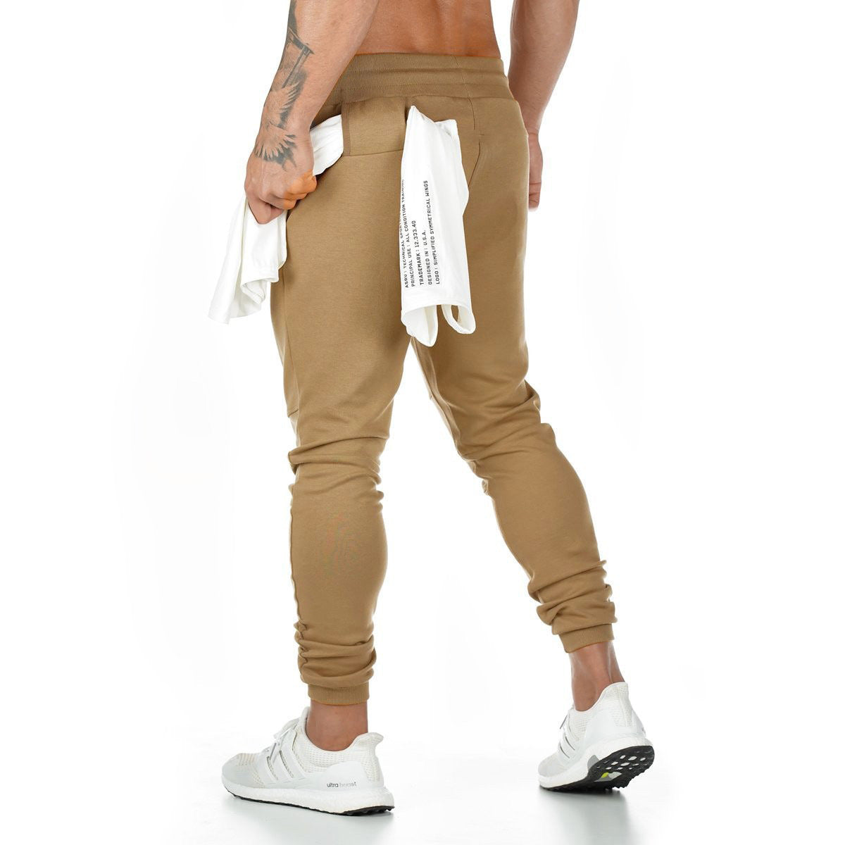 Mens solid color fitness trousers