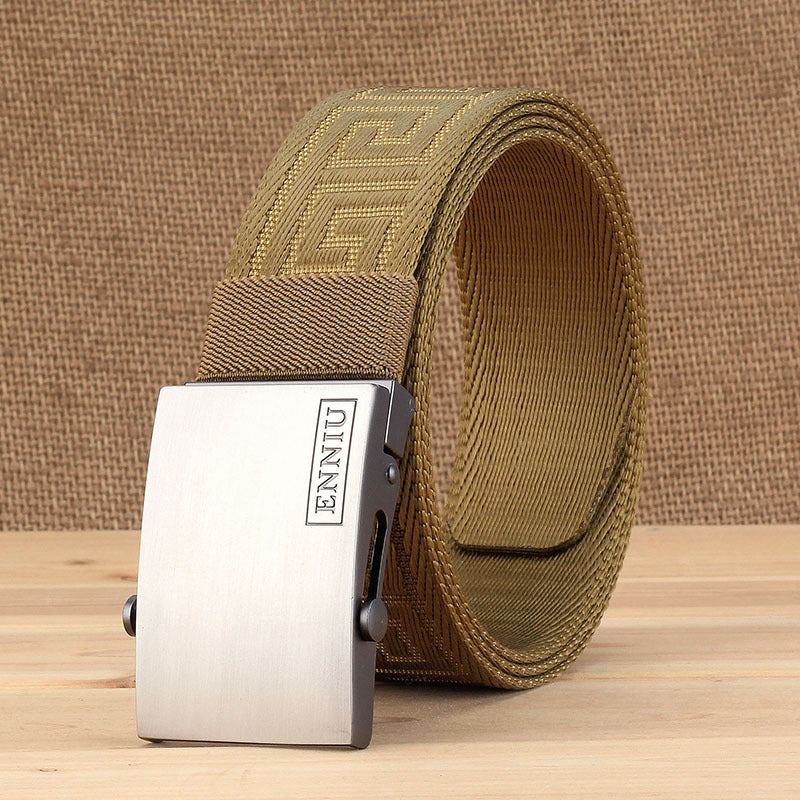 Men's Casual Smooth Buckle Canvas Belt
