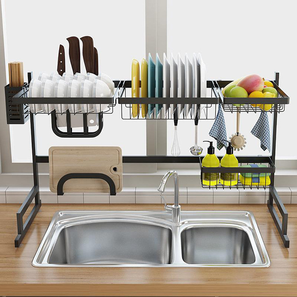Dish Drying Rack Over Sink Display Drainer Kitchen Utensils Holder US Stock