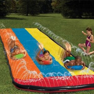 PVC Children's Three-person Water Slide Parent-child Outdoor Lawn Toys