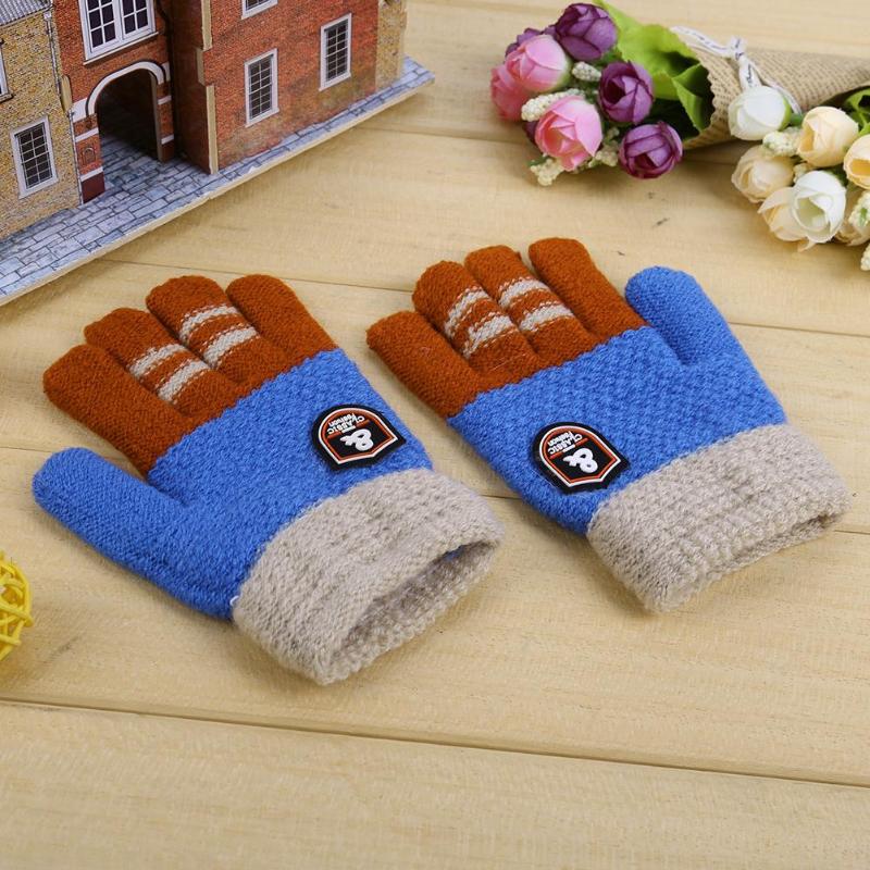 Winter Kids Warm Baby Boys Cartoon Gloves