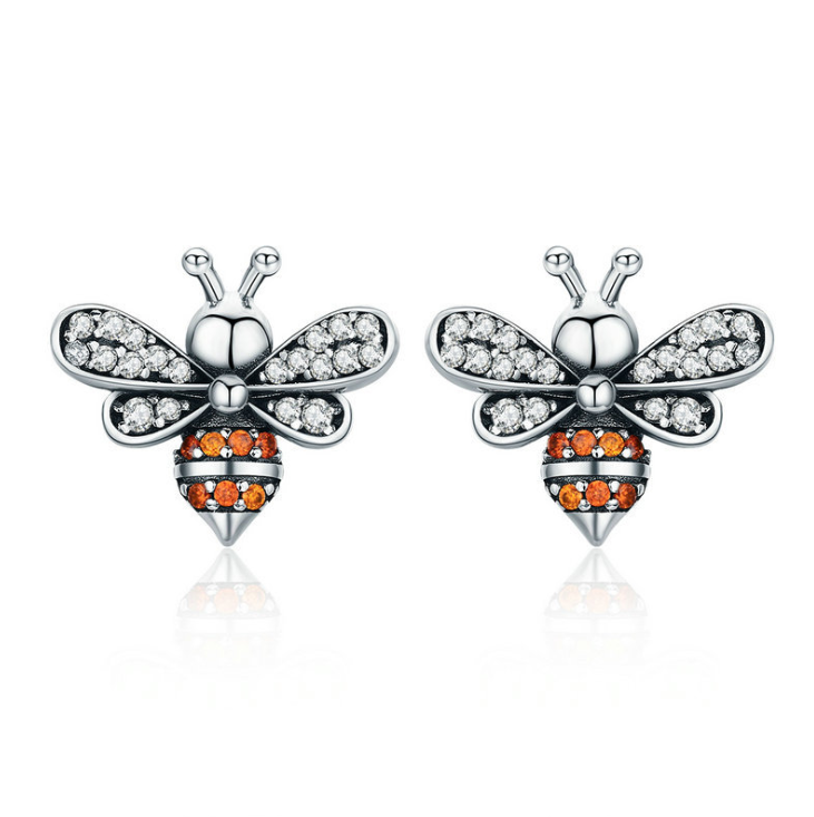 European and American popular s925 sterling silver bee earrings