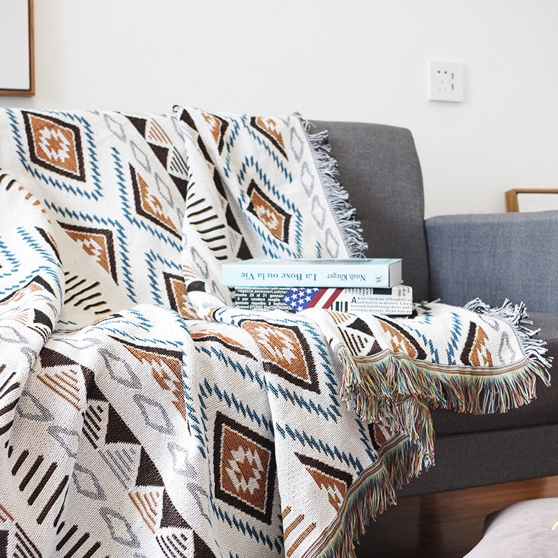 Geometric Pattern Sofa Blanket Dust Cover Towel