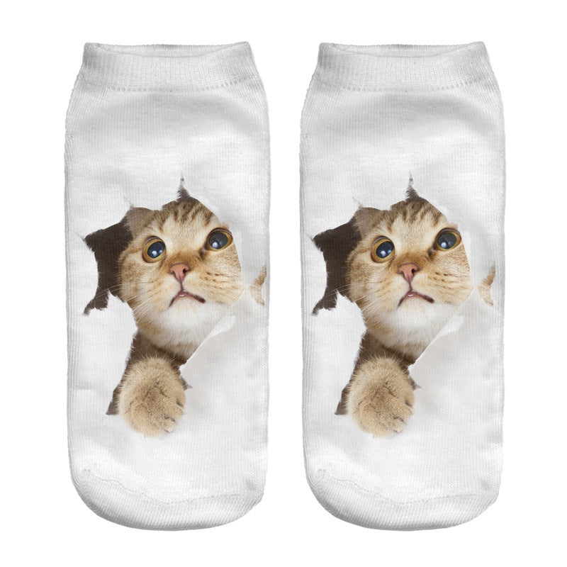 3D Digital Socks Women's Boat Socks Cute Giraffe Print Socks